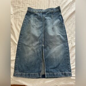 Madewell Blue Denim midi Skirt